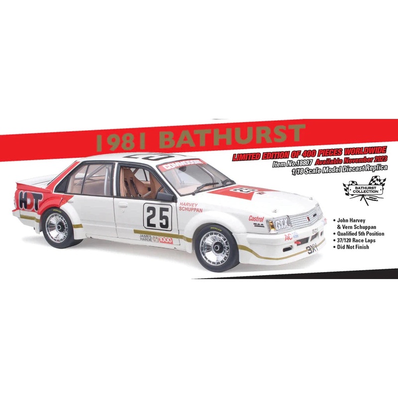 1/18 Holden VC Commodore 1981 Bathurst – John Harvey/Vern Schuppan Car #25