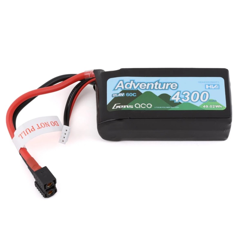 3S Adventure 4300mAh 11.4V 60C Soft Case HV LiPo Battery (1TO3/Deans/XT60)
