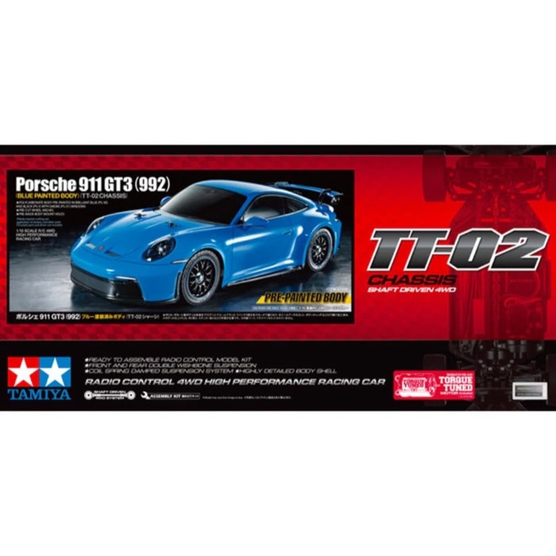 1/10 RC Porsche 911 GT3 (992) TT-02 Chassis