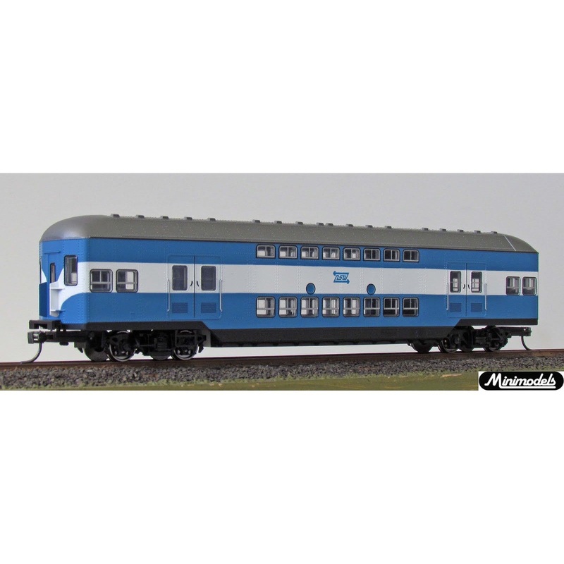 HO Tulloch Double Deck Trailer Cars in Blue and White