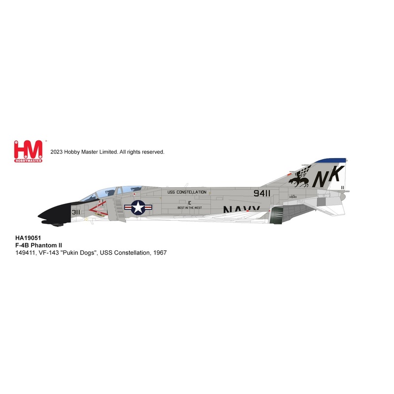 1/72 F-4B Phantom II 149411 VF-143 “Pukin Dogs” USS Constellation 1967