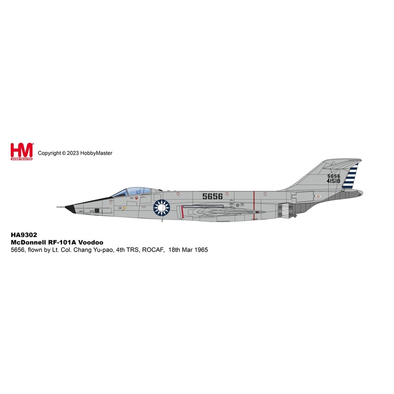 1/72 McDonnell RF-101A Voodoo 5656 Flown by Lt. Col. Chang Yu-pao 4th TRS ROCAF 18th Mar 1965