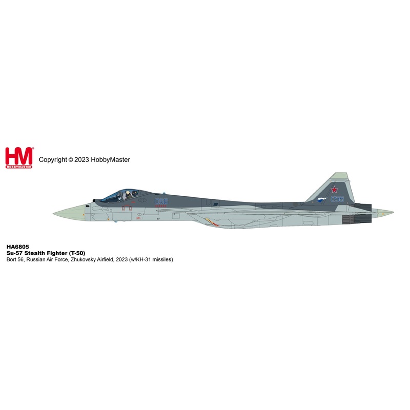 1/72 Su-57 Stealth Fighter T-50 Bort 56 Russian Air Force Zhukovsky Airfield 2023 with KH-31 Missiles