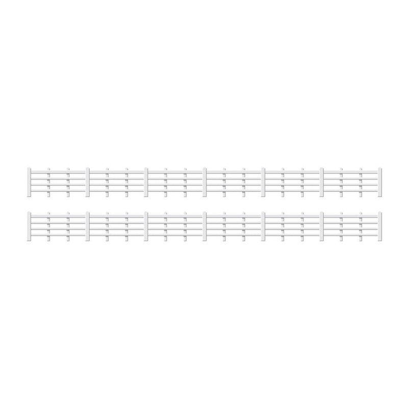 Ratio OO Lineside Fencing White (4 Bar)