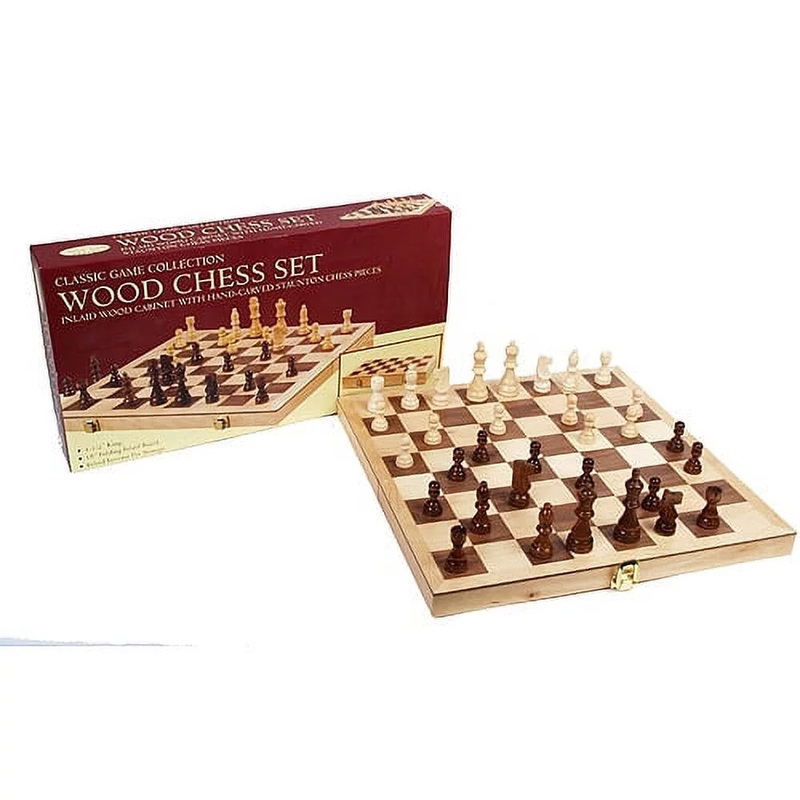 Chess Set Wood 18 Inlaid Brd.