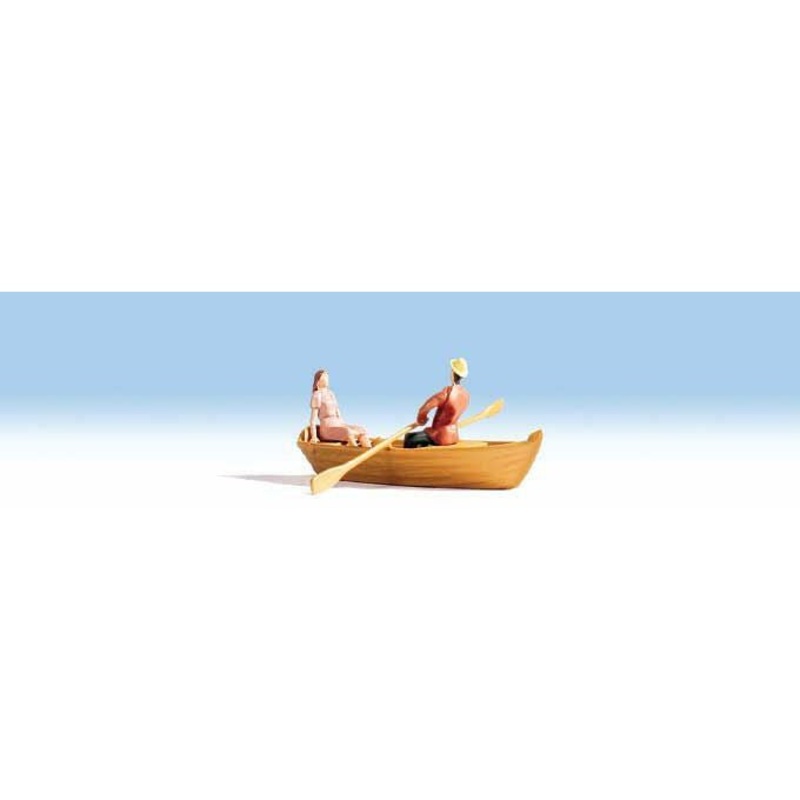HO Row Boat with 2 Passengers