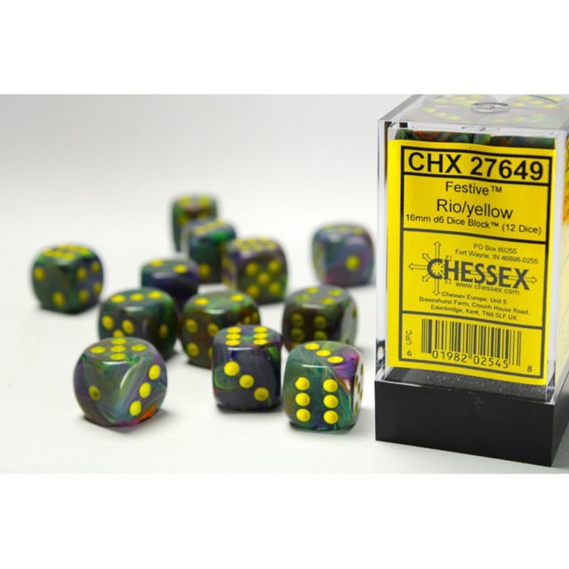 Festive 16mm d6 Rio/Yellow Block 12