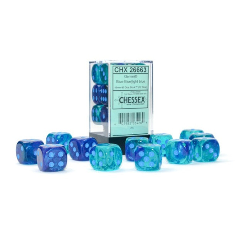 Gemini 16mm d6 Blue-Blue/Light Blue Luminary Block 12