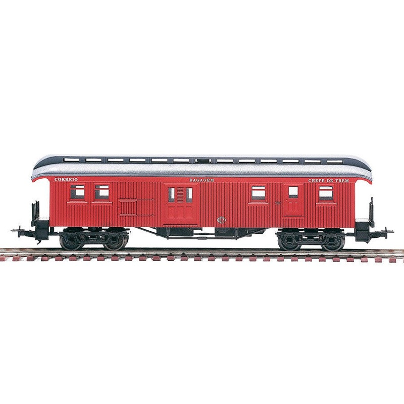 HO Wooden Clerestory Baggage Car Burgundy Santa FE
