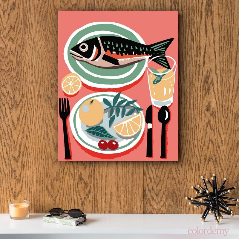 Paint by Numbers Kit: Savouring the Catch: Fish on the Dinner Table