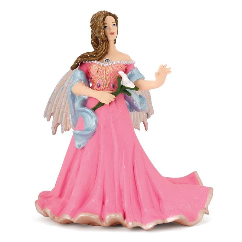 Pink Elf with Lily Figurine