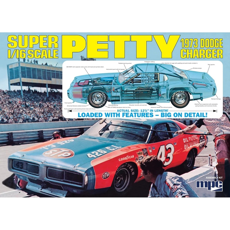 1/16 Richard Petty 1973 Dodge Charger Plastic Model Kit