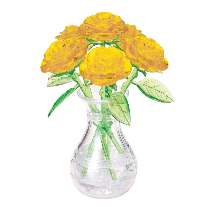 3D Yellow 6 Roses Crystal Puzzle