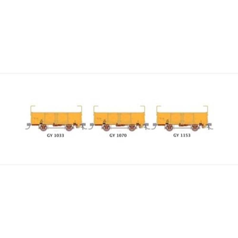 HO GY Pack N 7” Yellow 3-Car Pack