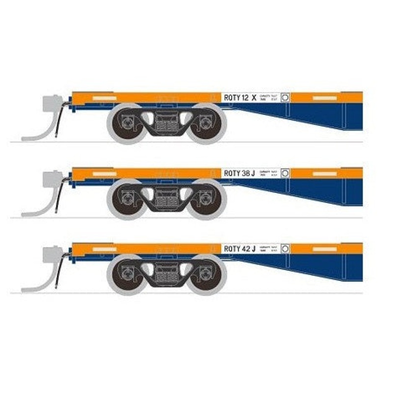 HO RQTY 63′ Container Wagon Seatrain Pack C 3-Car