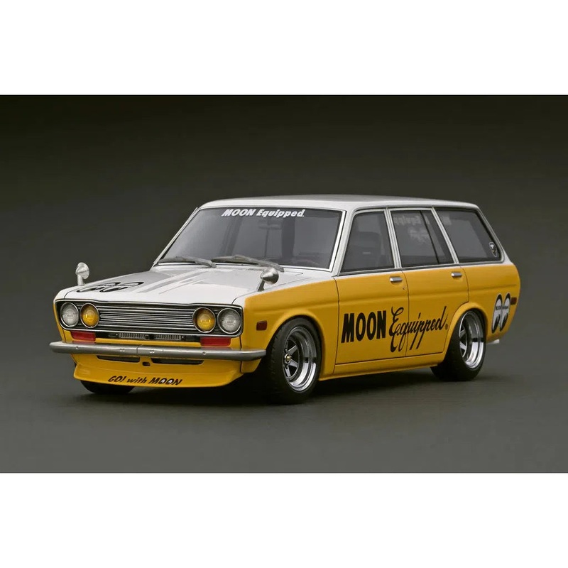 1/18 Resin Datsun Bluebird (510) Wagon Yellow/White Officially Licensed by Nissan