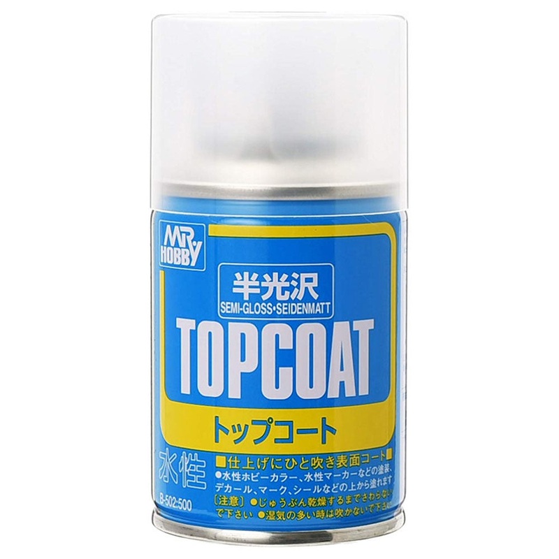 Mr Topcoat Semi Gloss Clear Spray Water Based