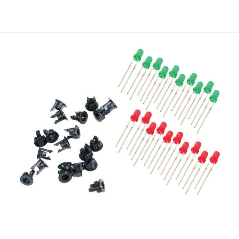 3mm 5Volt 10 Green 10 Red Leds