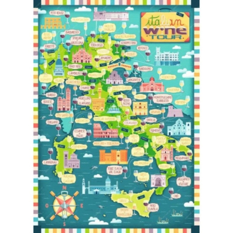 1000pc Map of Italy – Wines Puzzle