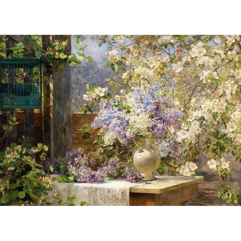 1000pc Marie Egner: In the Blossoming Bower Jigsaw Puzzle