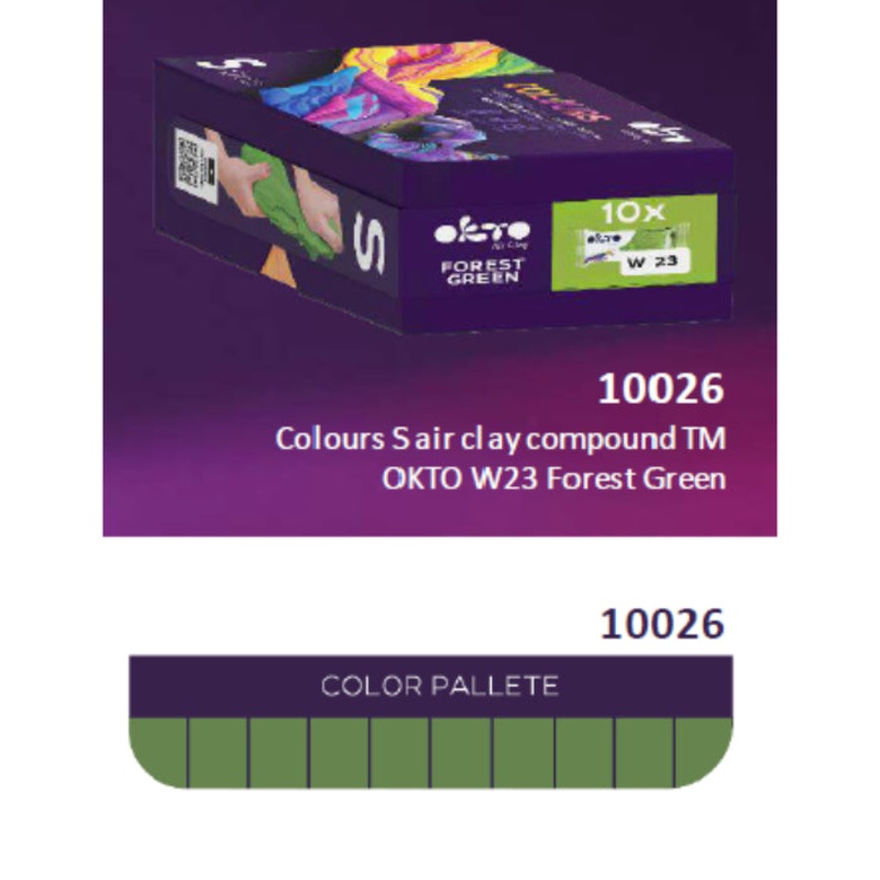 10pcs Sensory Art Air Clay Colours S – W23 Forest Green