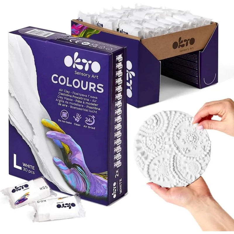 30pcs Sensory Art Air Clay Colours L – White