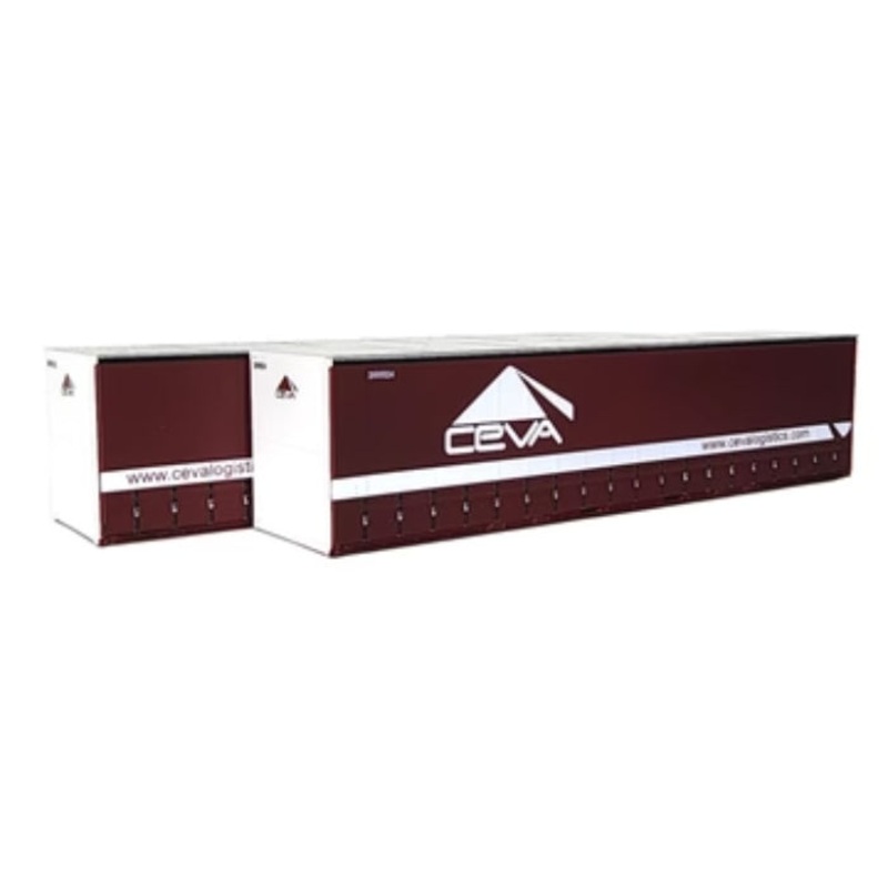 HO CEVA Maroon 40′ Curtain Sided Containers