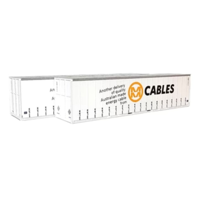 HO MM Cables White 40′ Curtain Sided Containers