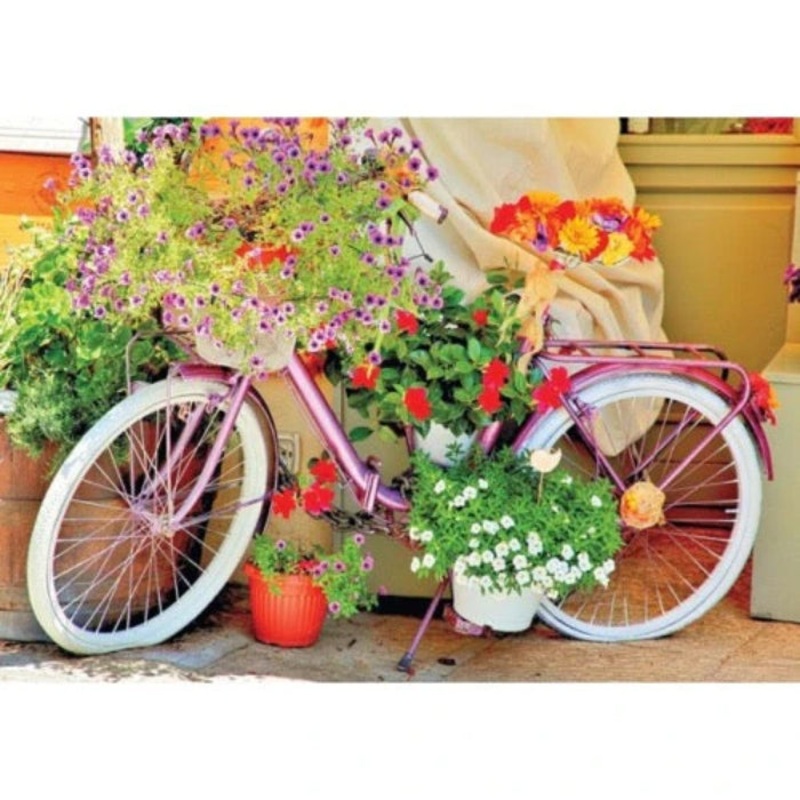 1000pc Bicycle with Flowers Jigsaw Puzzle