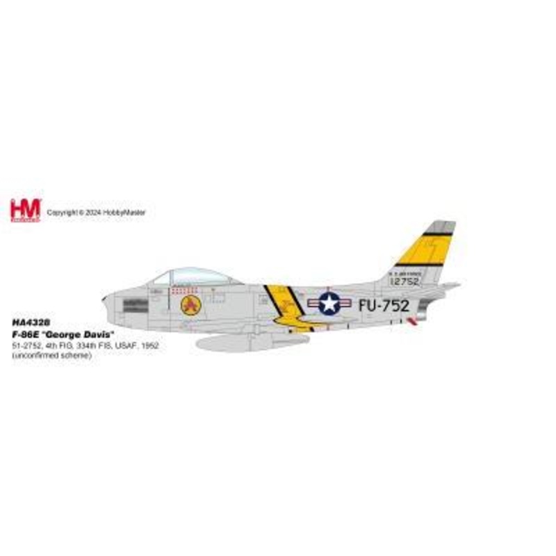 1/72 F-86E “George Davis” 51-2752 4th FIG 334th FIS USAF 1952 (Unconfirmed Scheme)