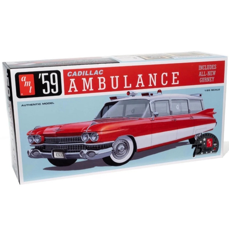 1/25 1959 Cadillac Ambulance with Gurney Plastic Model Kit