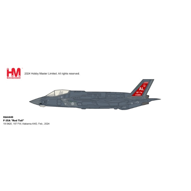 1/72 F-35A “Red Tail” 18-5420 187 FW Alabama ANG Feb. 2024