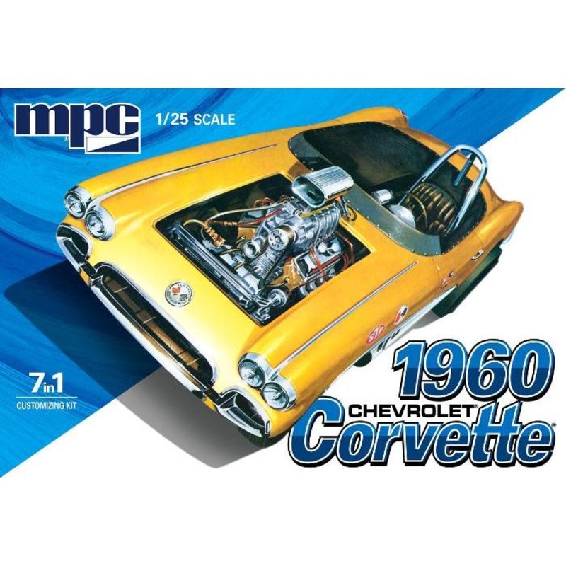 1/25 1960 Chevy Corvette 7-in-1 Plastic Model Kit
