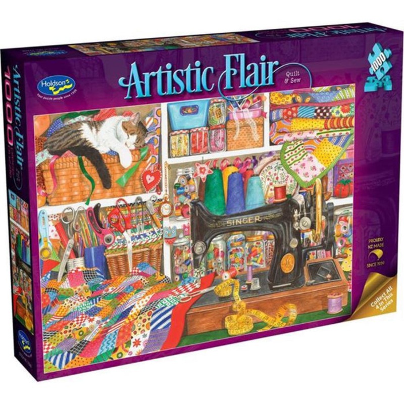 1000pc Artistic Flair Quilt & Sew Jigsaw Puzzle