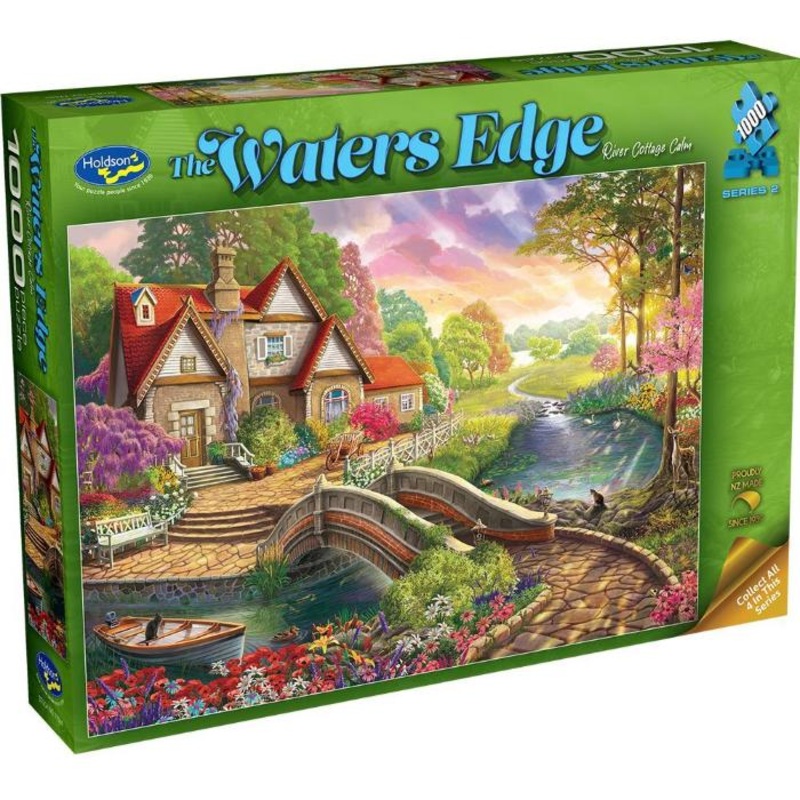 1000pc The Waters Edge 2 River Cottage Calm Jigsaw Puzzle