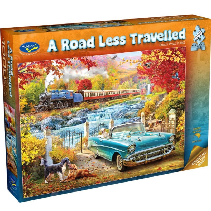 1000pc A Road Less Travelled Steam Train in Fall Jigsaw Puzzle