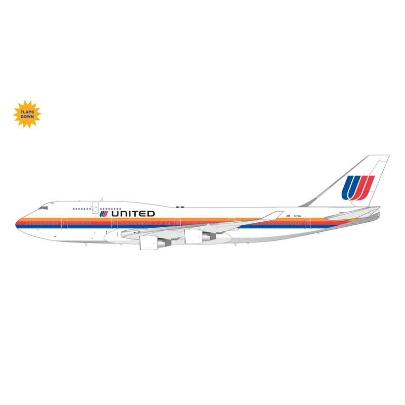 1/200 United Airlines B747-400 N175UA Flaps Down
