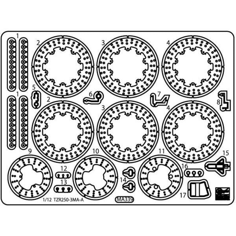 1/12 Etching Parts For 1/12 Yamaha TZR250 (3Ma) (1989)