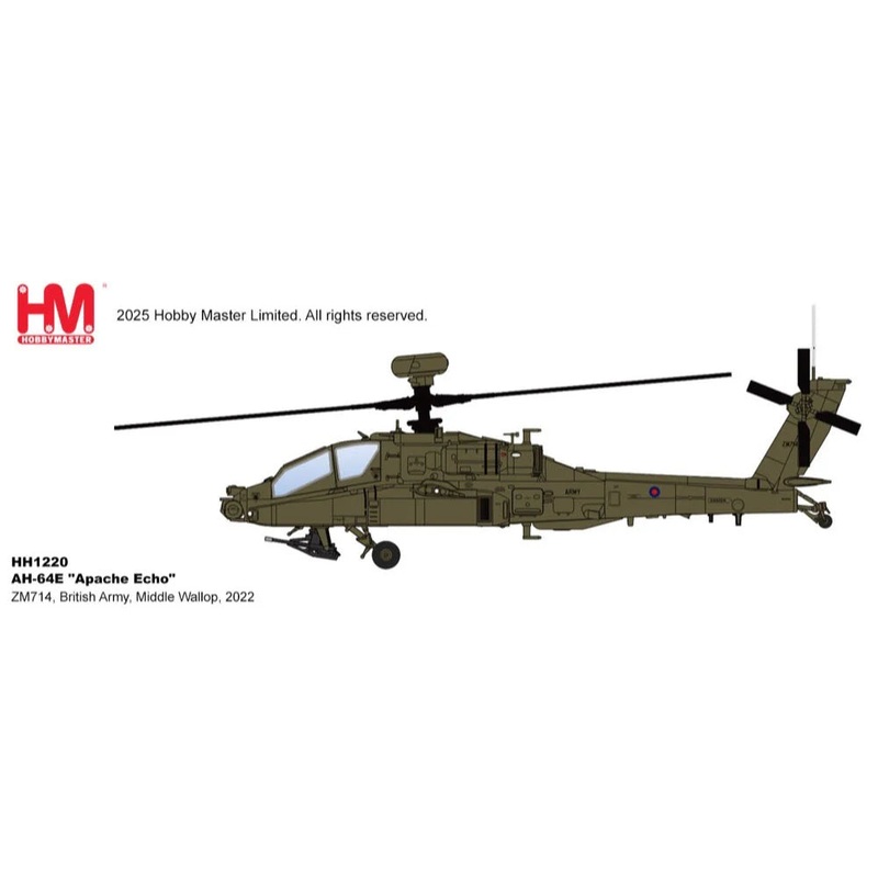 1/72 AH-64E “Apache Echo” ZM714 British Army Middle Wallop 2022