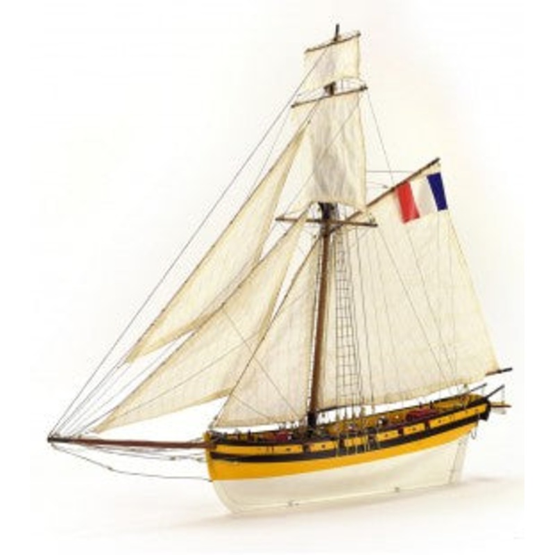 1/50 Le Renard French Cutter Wooden Ship