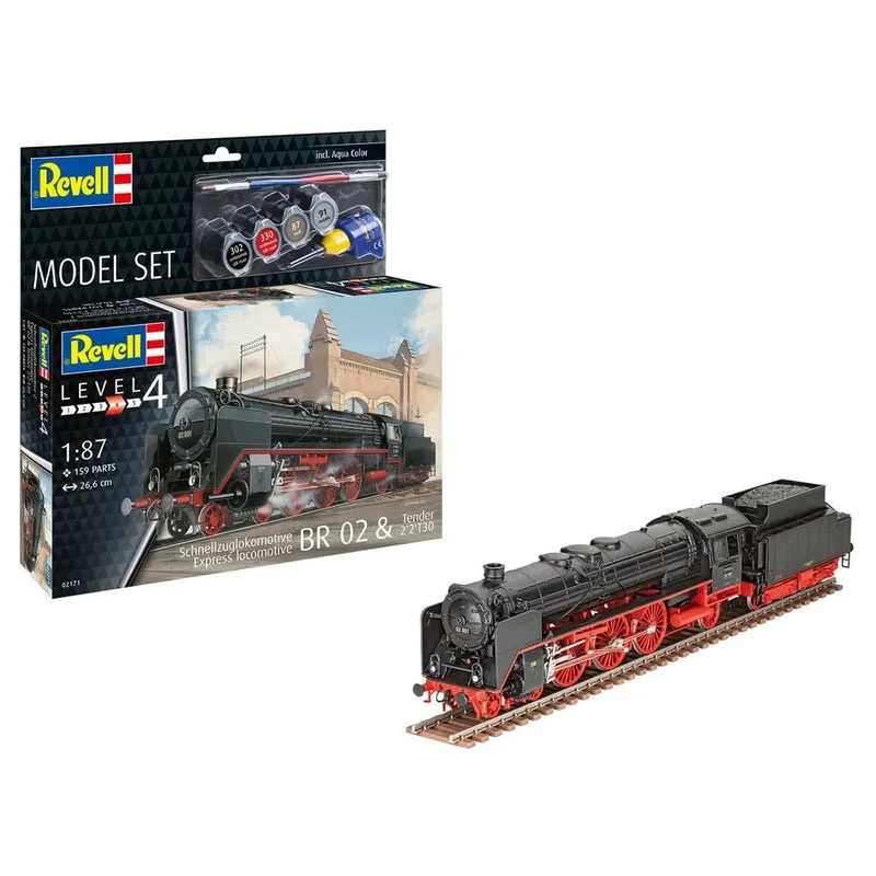 1/87 Schnellzuglokomotive BR02 & Tender 22T30 Model Set