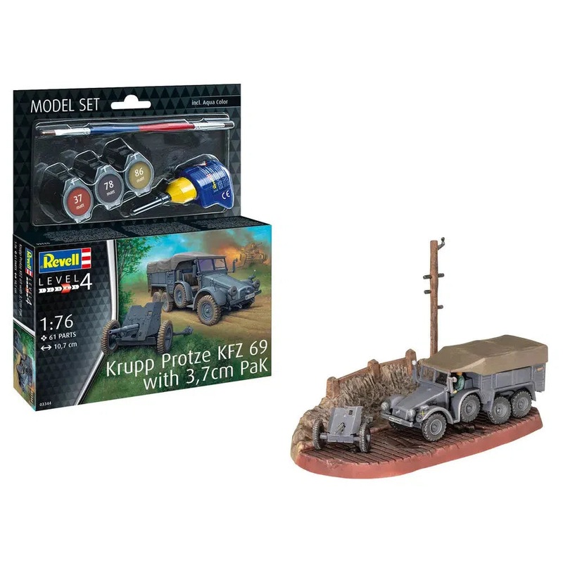 1/76 Krupp Protze KFZ 69 with 3.7cm Pak Model Set