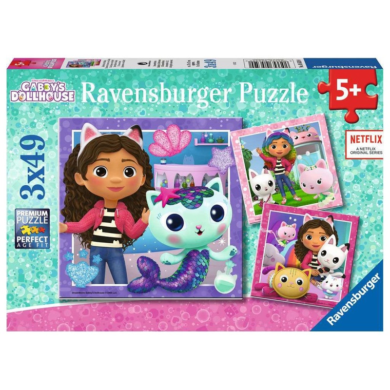 3x49pc Gabby’s Dollhouse Jigsaw Puzzle