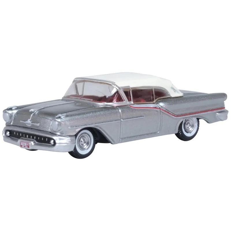 1/87 1957 Oldsmobile 88 Convertible (Closed) – Juneau Gray/Accent Red/White