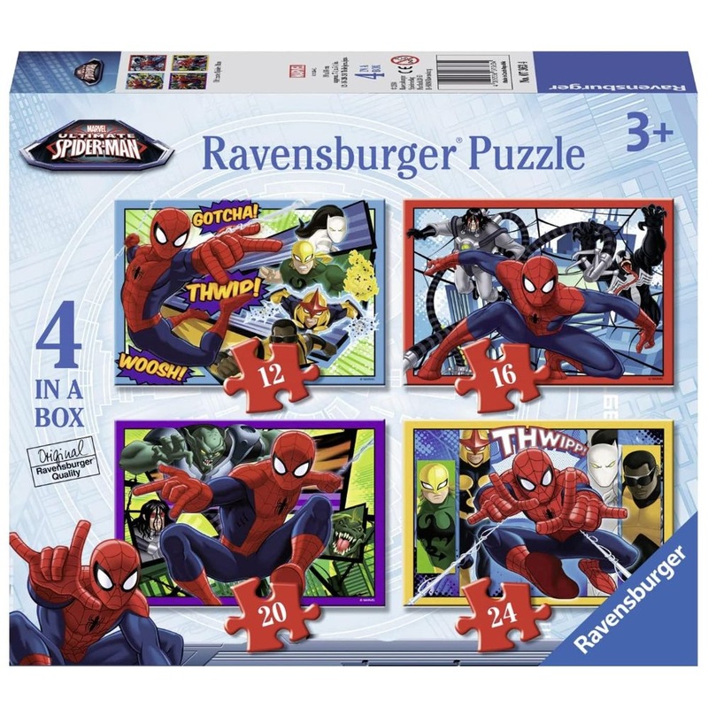 12/16/20/24pc Ultimate Spider-Man Puzzle 4-in-a-Box