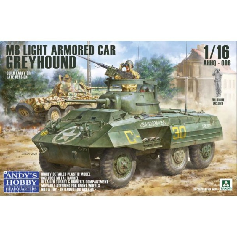1/16 M8 Greyhound US Light Armoured Car Plastic Model Kit