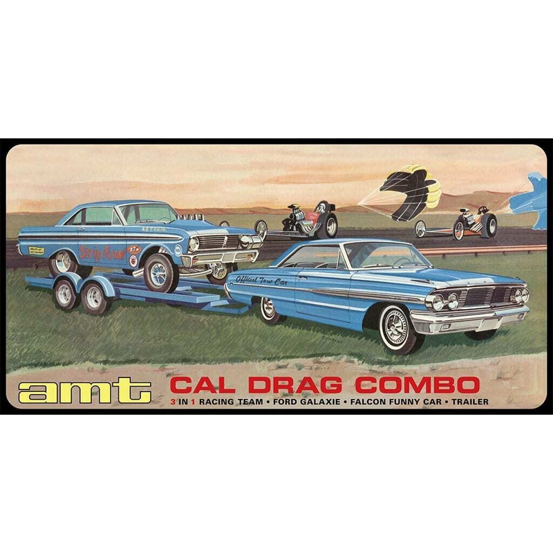 1/25 Cal Drag Combo 1964 Galaxie AWB Falcon & Trailer Plastic Model Kit