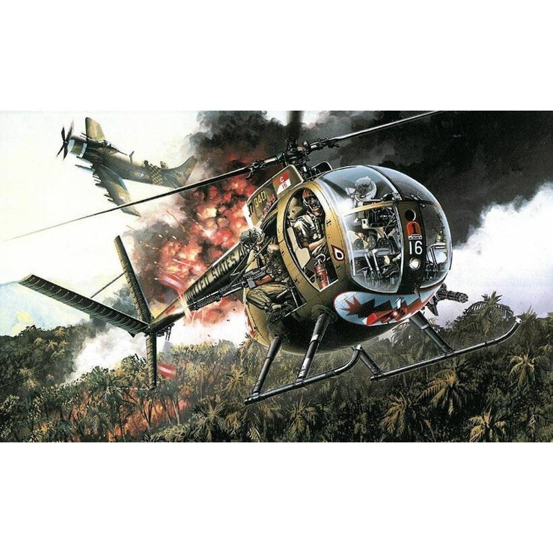 1/35 OH-6A Cayuse with Crew Plastic Model Kit