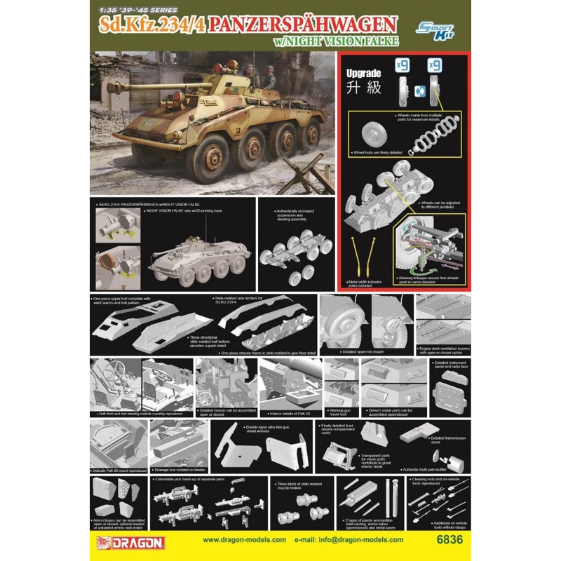 1/35 Sd.Kfz.234/4 with Night Vision Falke Plastic Model Kit