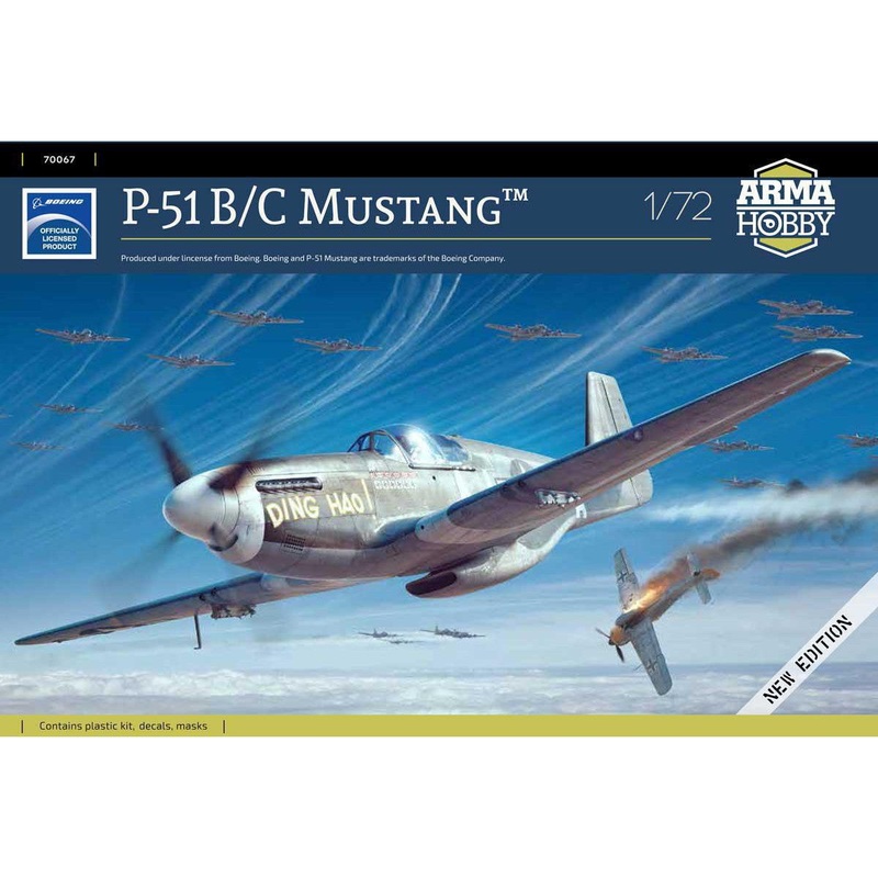 1/72 Mustang P-51 B/C Plastic Model Kit